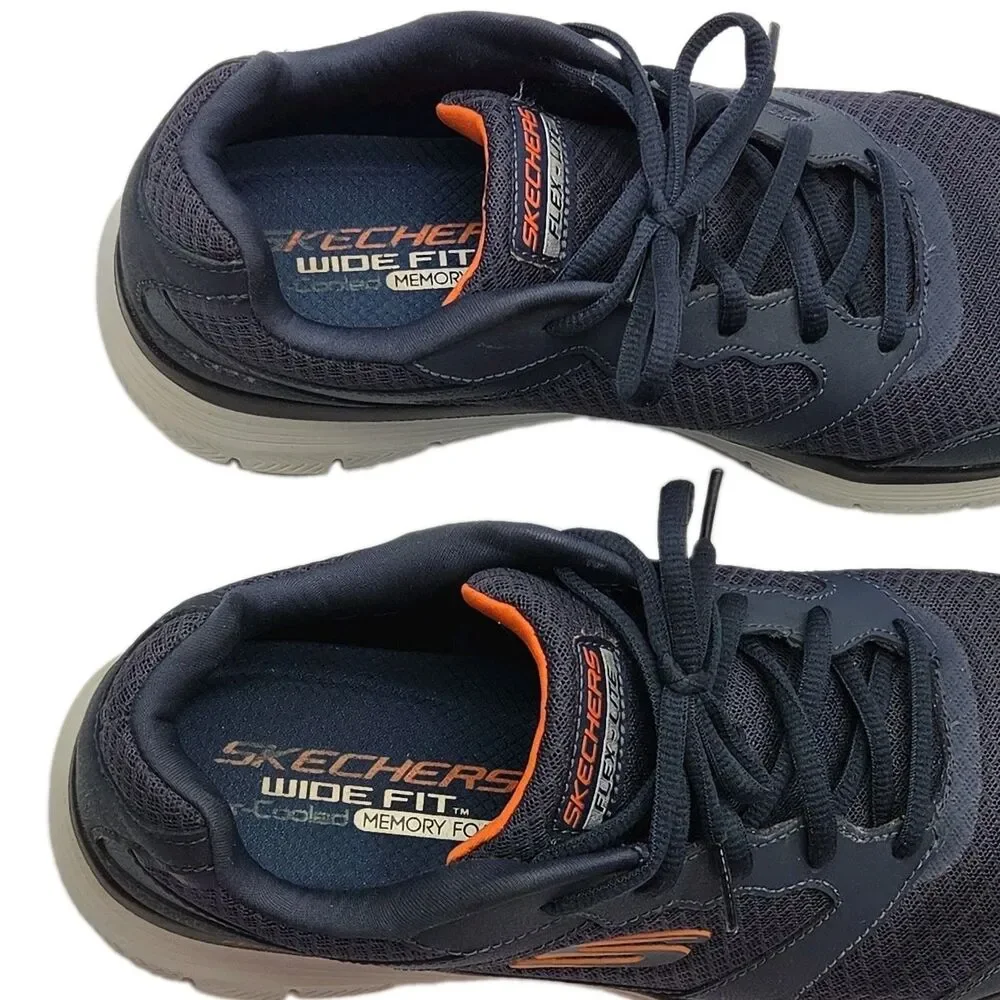 Skechers Sneaker Shoe Flex-Lite Blue Men Sz 9.5 Wide Fit Air Cool Foam 232225W